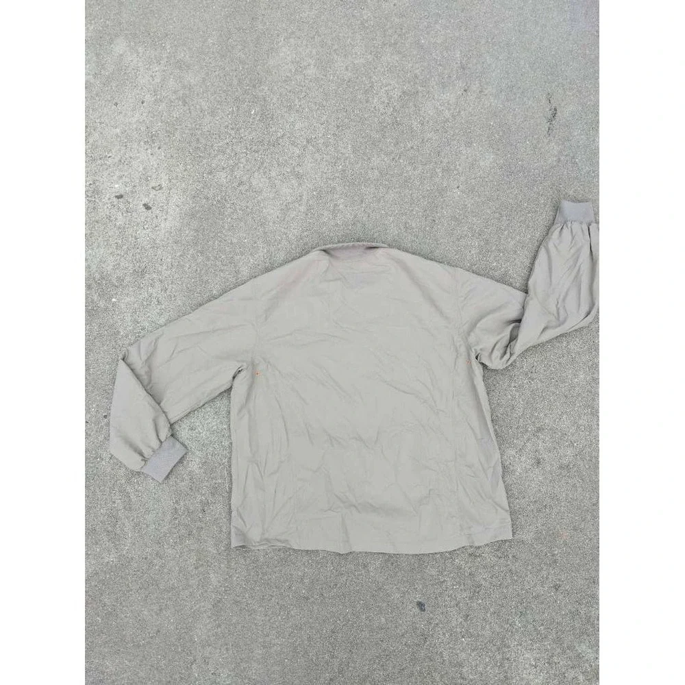 Orvis‎ Mens Activewear Jacket Beige Long Sleeves Quarter-Zip Lined 100% Nylon L